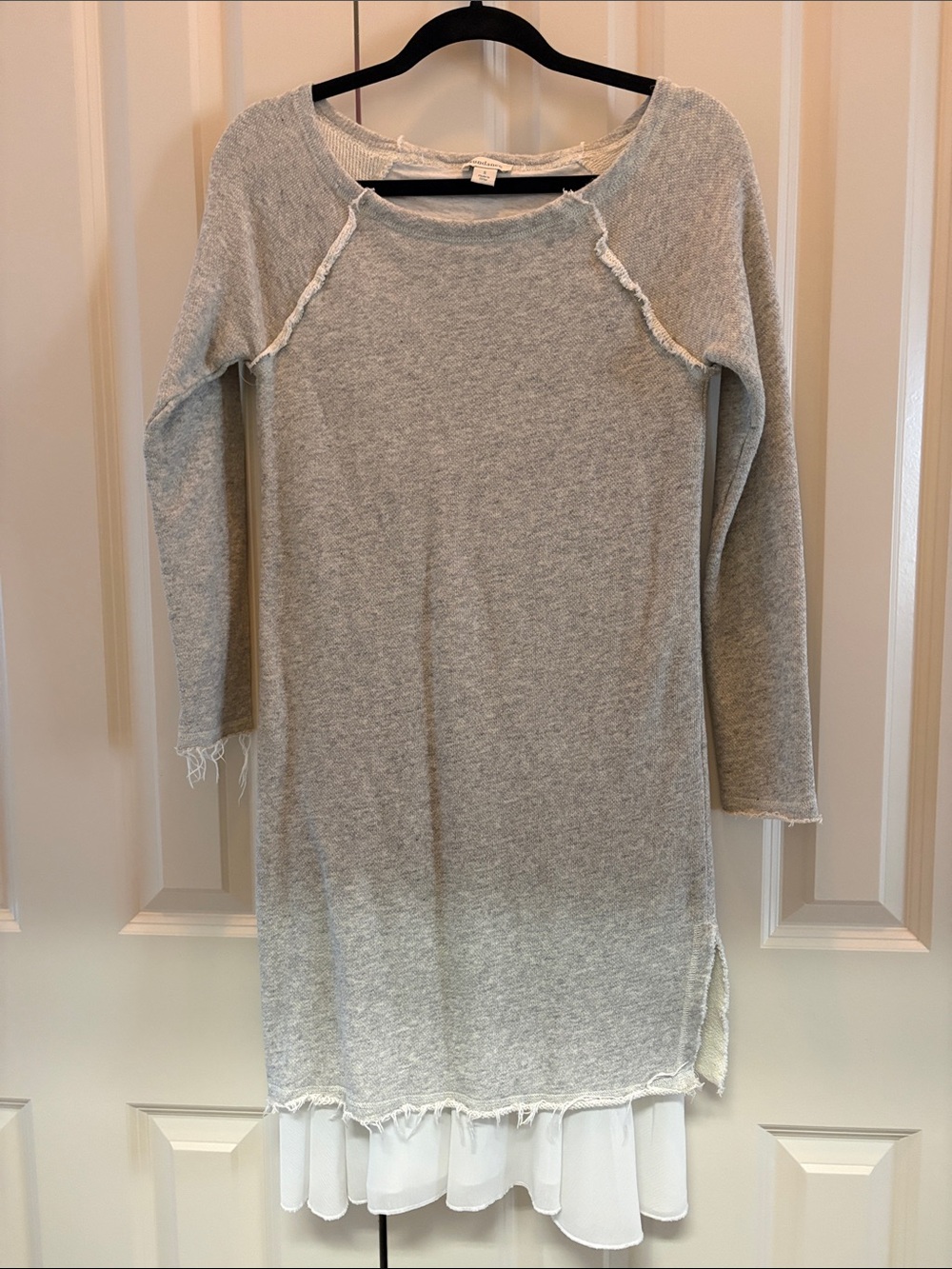 Sundance Sweater Terry Vista Dress Gray Cotton Long Sleeve Beach Fairy Small